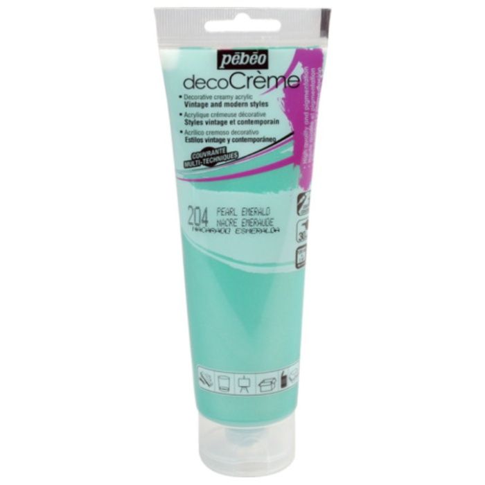 Pebeo　デコクリーム　120ml　パール色　エメラルド