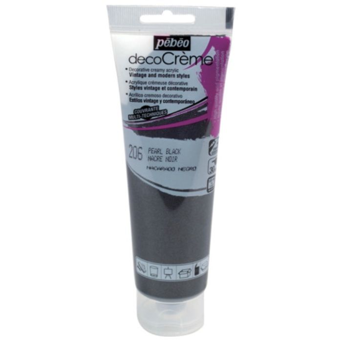 Pebeo　デコクリーム　120ml　パール色　ブラック