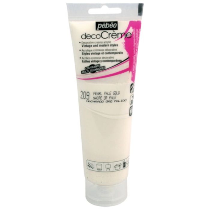Pebeo　デコクリーム　120ml　パール色　ペイルゴールド