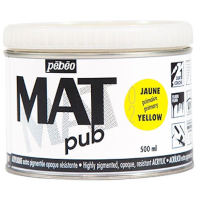 Pebeo　マットピュブ　500ml　NO.02　プライマリーイエロー