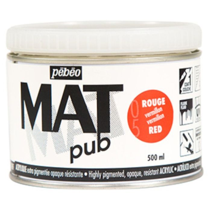Pebeo　マットピュブ　500ml　NO.05　バーミリオンレッド