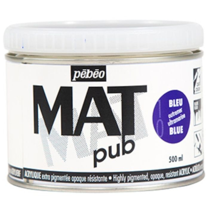 Pebeo　マットピュブ　500ml　NO.10　ウルトラマリンブルー
