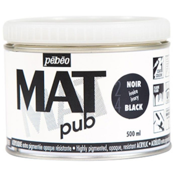Pebeo　マットピュブ　500ml　NO.24　アイボリーブラック