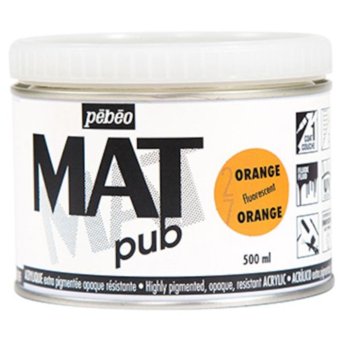 Pebeo　マットピュブ　500ml　NO.27　フルレセントオレンジ