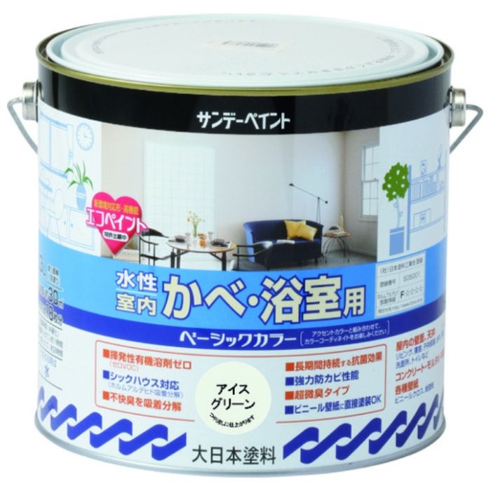 サンデーペイント　水性室内かべ・浴室用ベーシックカラー　ホワイト　3L