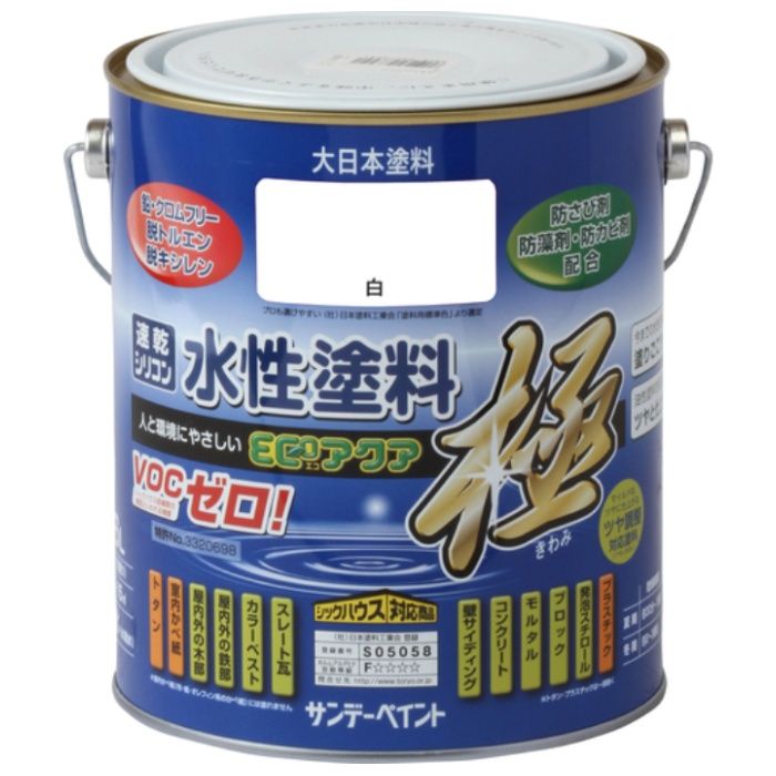 サンデーペイント　水性ECOアクア　白　1600M