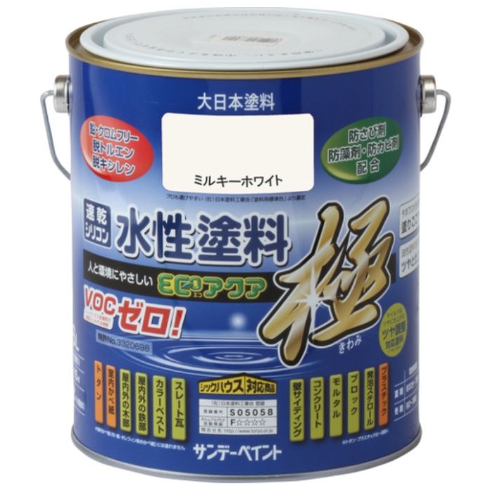 サンデーペイント　水性ECOアクア　ミルキーホワイト　1600M