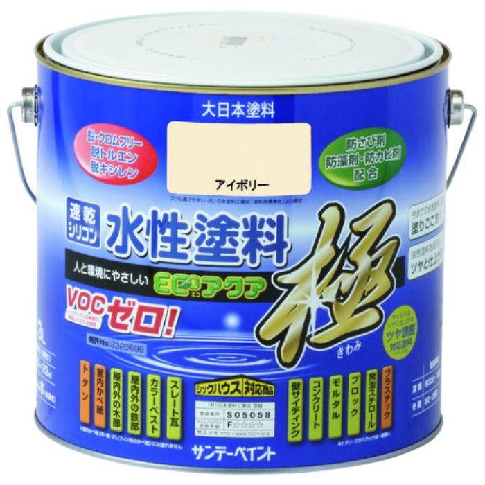 サンデーペイント　水性ECOアクア　茶色　3L