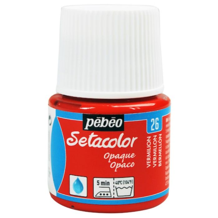 Pebeo　布用水性アクリル絵具セタカラー不透明色　45ml　バーミリオン