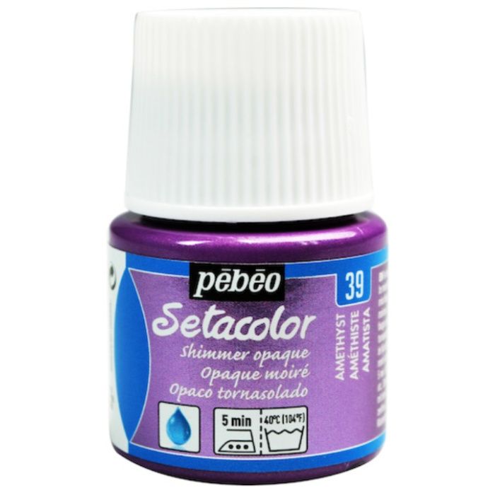 Pebeo　布用水性アクリル絵具セタカラーシマー　45ml　アメジスト