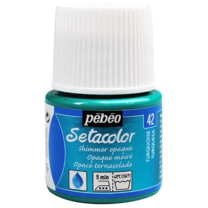 Pebeo　布用水性アクリル絵具セタカラーシマー　45ml　ターコイズ