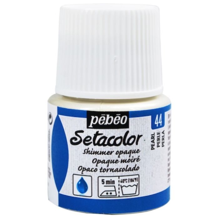 Pebeo　布用水性アクリル絵具セタカラーシマー　45ml　パール