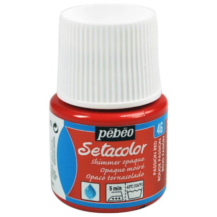 Pebeo　布用水性アクリル絵具セタカラーシマー　45ml　パッションレッド