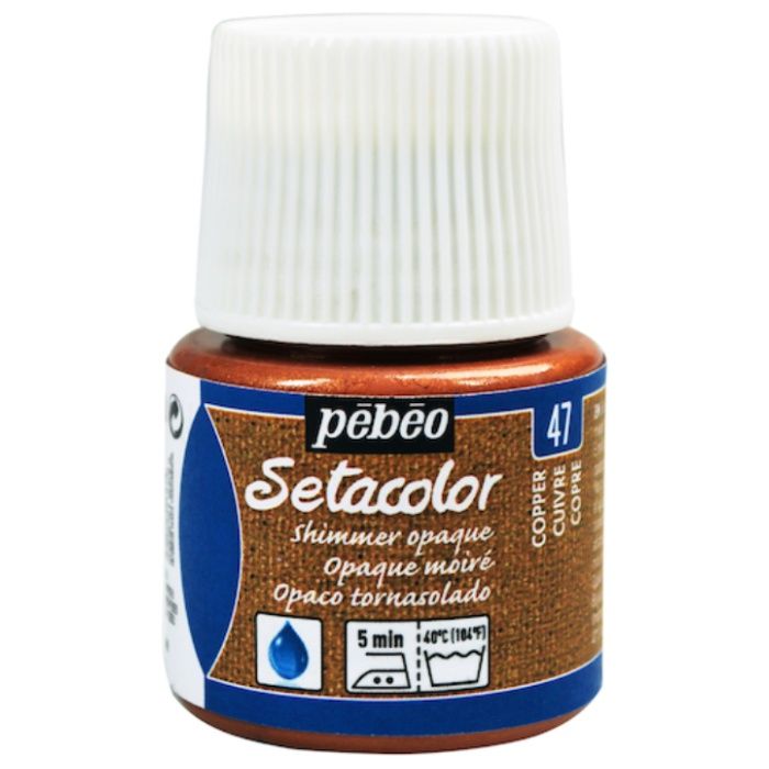 Pebeo　布用水性アクリル絵具セタカラーシマー　45ml　ライトコッパー