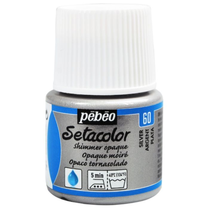Pebeo　布用水性アクリル絵具セタカラーシマー　45ml　シルバー