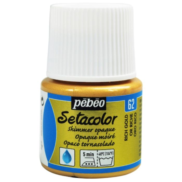 Pebeo　布用水性アクリル絵具セタカラーシマー　45ml　リッチゴールド