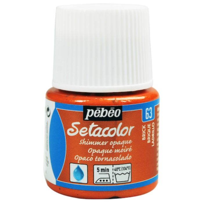 Pebeo　布用水性アクリル絵具セタカラーシマー　45ml　ブリックレッド