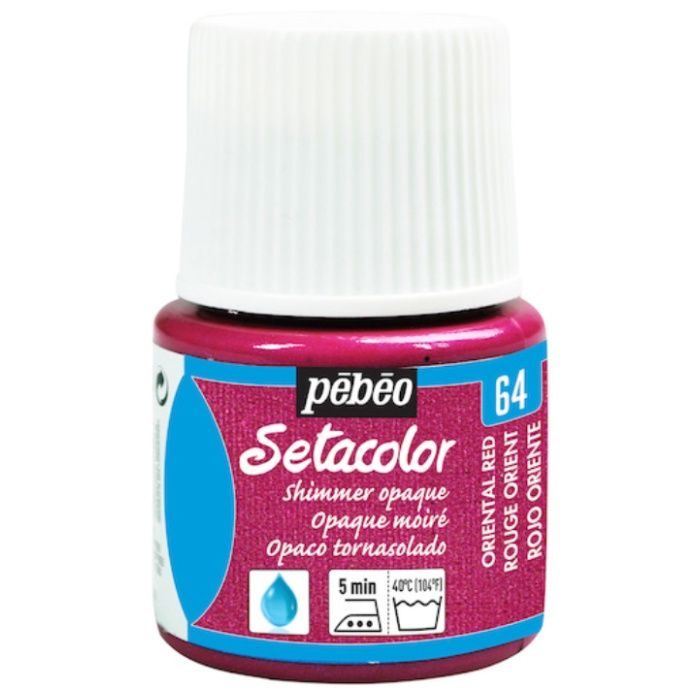 Pebeo　布用水性アクリル絵具セタカラーシマー　45ml　オリエンタルレッド