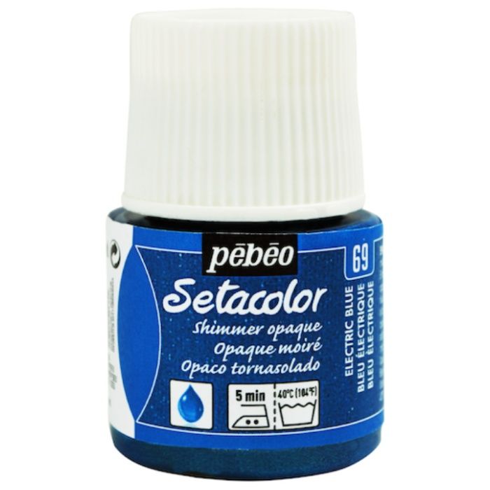 Pebeo　布用水性アクリル絵具セタカラーシマー　45ml　エレクトリックブルー