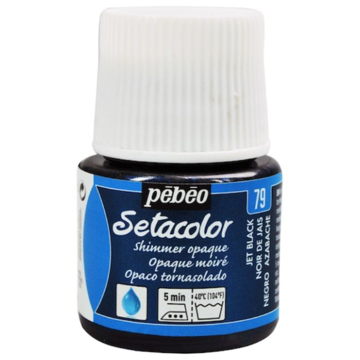 Pebeo　布用水性アクリル絵具セタカラーシマー　45ml　ジェットブラック