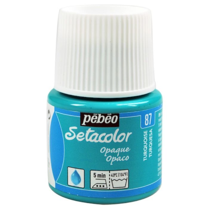 Pebeo　布用水性アクリル絵具セタカラー不透明色　45ml　ターコイズ