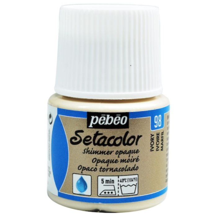 Pebeo　布用水性アクリル絵具セタカラーシマー　45ml　アイボリー