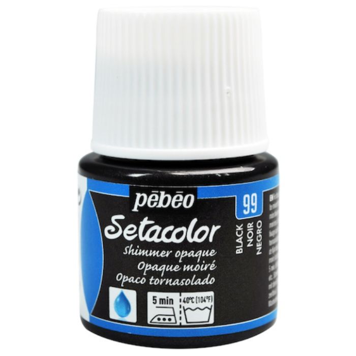 Pebeo　布用水性アクリル絵具セタカラーシマー　45ml　ブラック