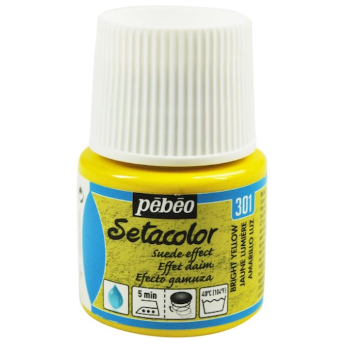 Pebeo　布用水性アクリル絵具セタカラースウェード　45ml　ブライトイエロー