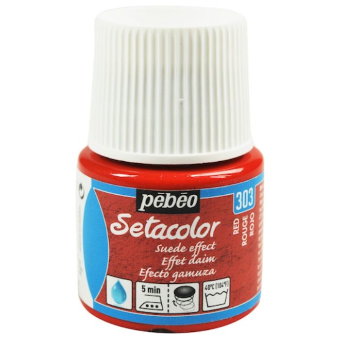 Pebeo　布用水性アクリル絵具セタカラースウェード　45ml　レッド