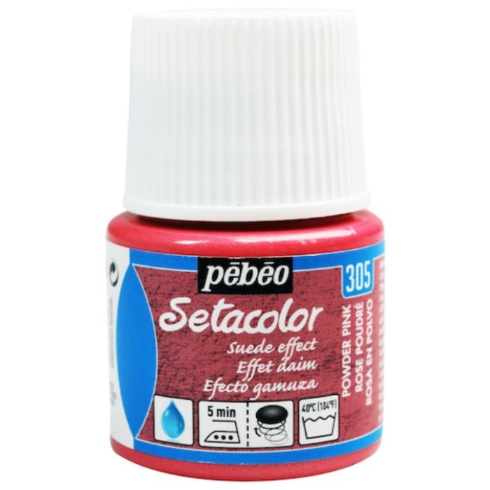 Pebeo　布用水性アクリル絵具セタカラースウェード　45ml　パウダーピンク