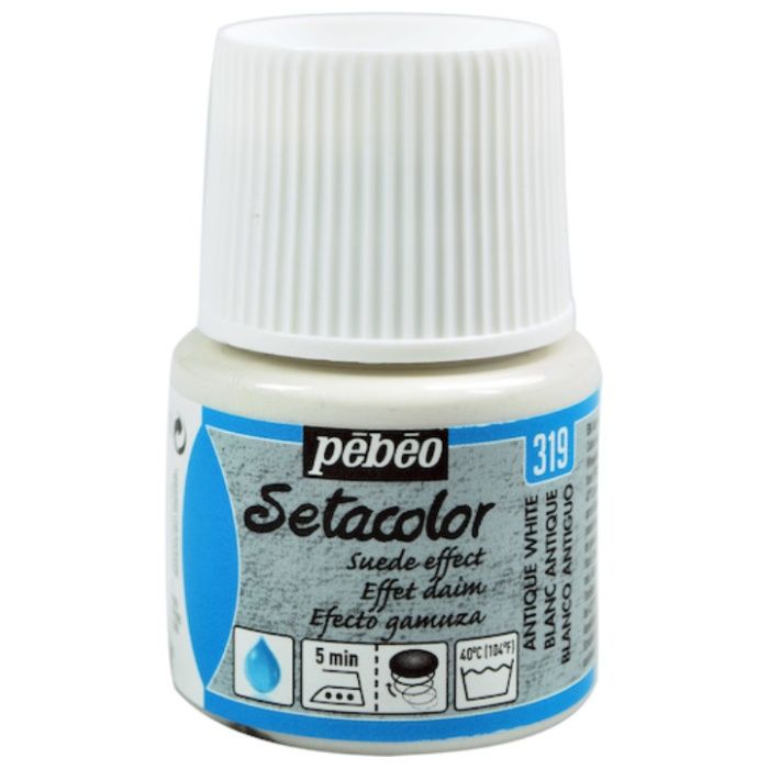 Pebeo　布用水性アクリル絵具セタカラースウェード　45ml　アンティークホワイト