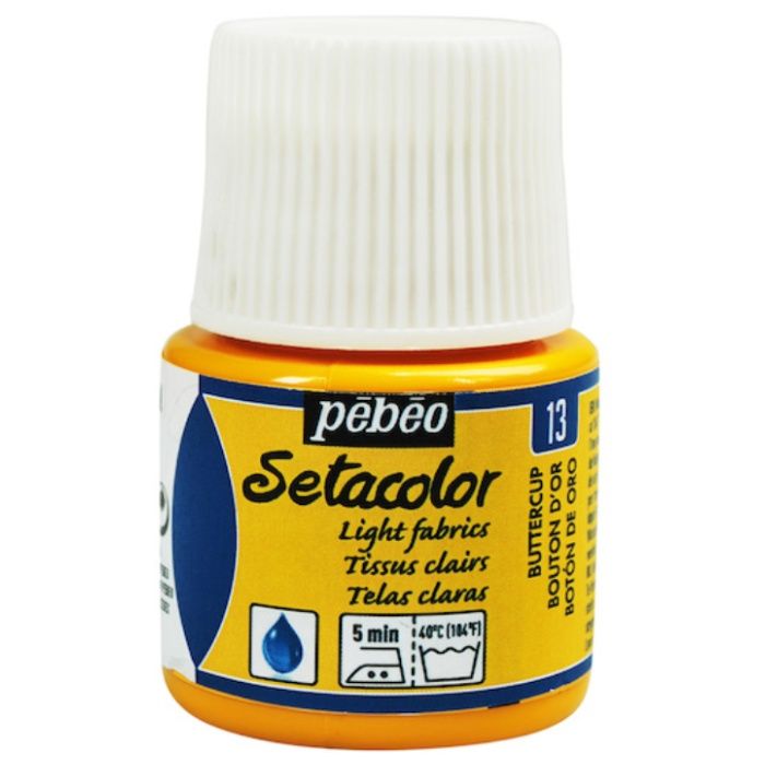 Pebeo　布用水性アクリル絵具セタカラー透明色　45ml　バターカップ