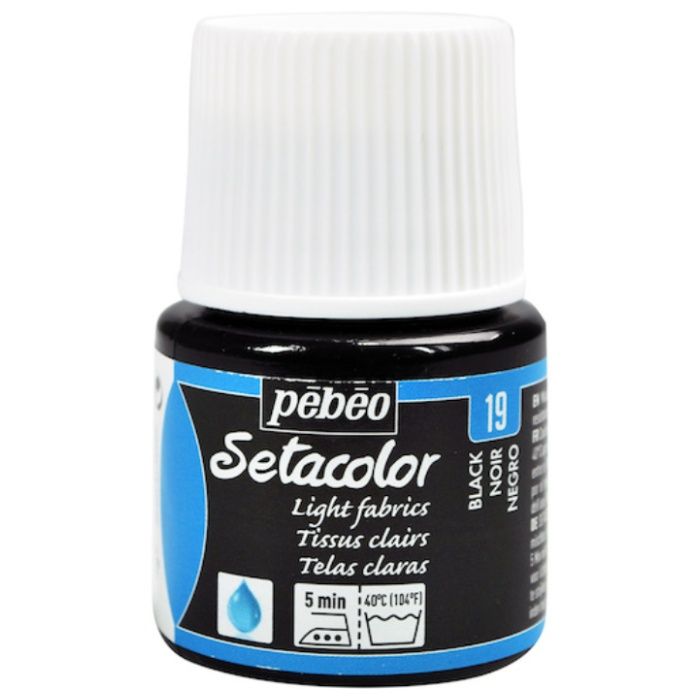 Pebeo　布用水性アクリル絵具セタカラー透明色　45ml　ブラックレーキ