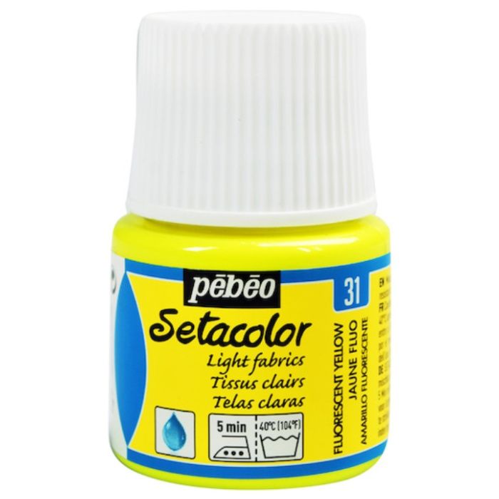 Pebeo　布用水性アクリル絵具セタカラー透明蛍光色　45ml　フルレセントイエロー