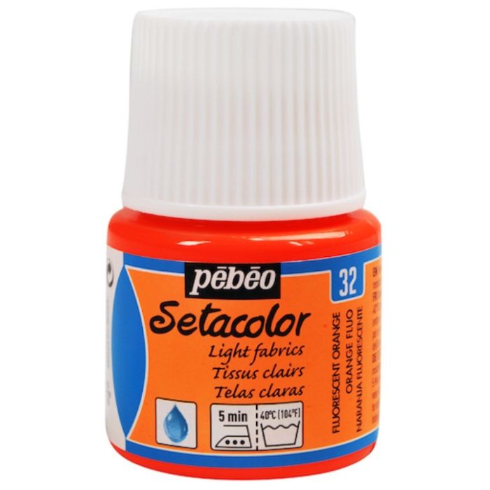 Pebeo　布用水性アクリル絵具セタカラー透明蛍光色　45ml　フルレセントオレンジ