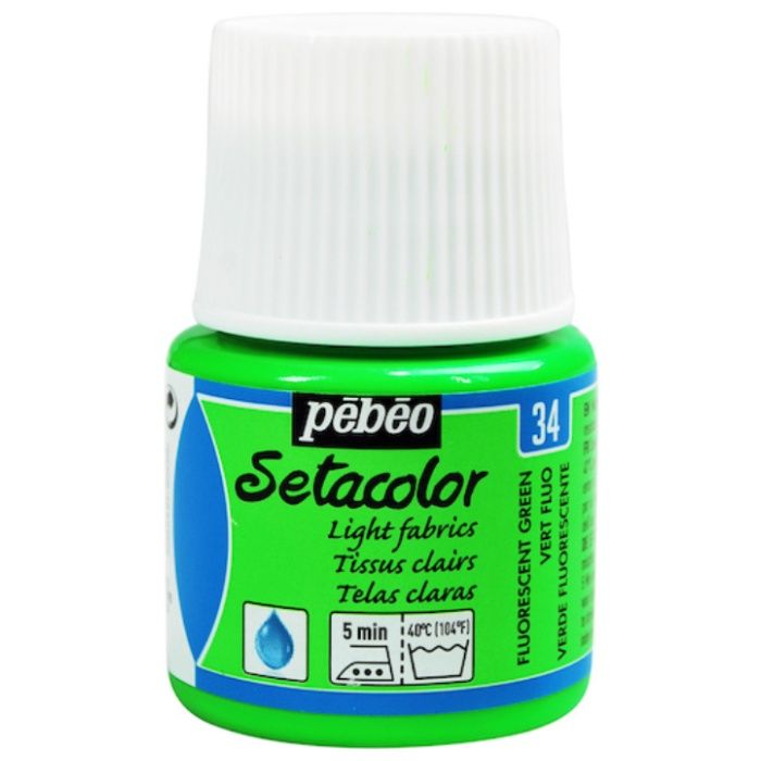 Pebeo　布用水性アクリル絵具セタカラー透明蛍光色　45ml　フルレセントグリーン