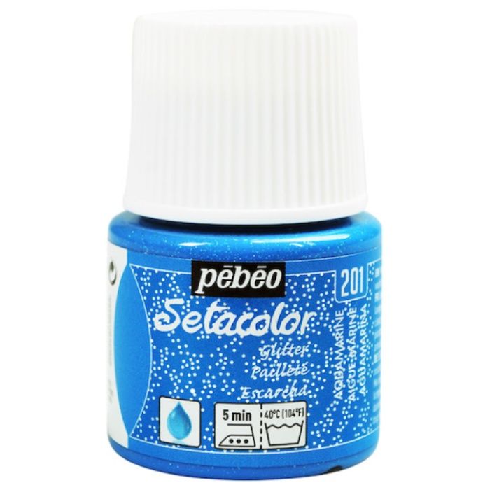 Pebeo　布用水性アクリル絵具セタカラーグリッター　45ml　アクアマリン
