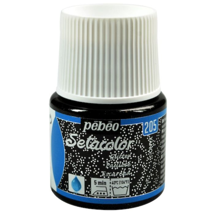 Pebeo　布用水性アクリル絵具セタカラーグリッター　45ml　オニキス