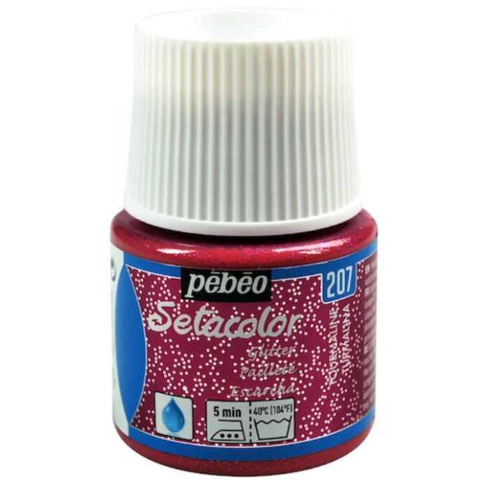 Pebeo　布用水性アクリル絵具セタカラーグリッター　45ml　トルマリン