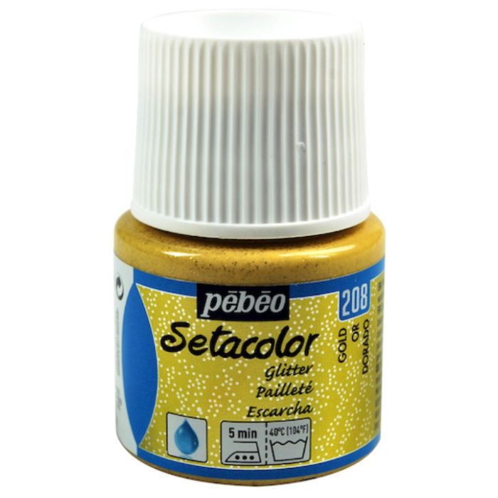 Pebeo　布用水性アクリル絵具セタカラーグリッター　45ml　ゴールド
