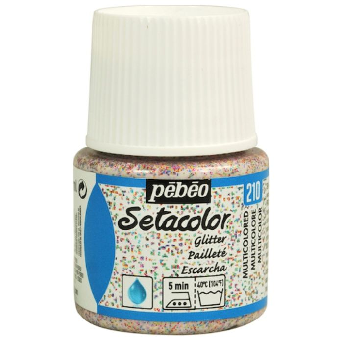 Pebeo　布用水性アクリル絵具セタカラーグリッター　45ml　マルチカラー