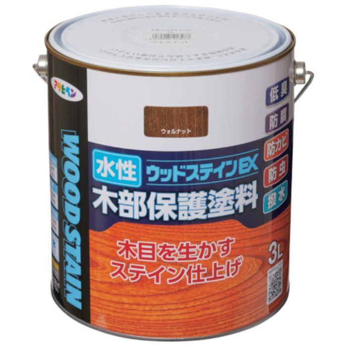 アサヒペン　水性ウッドステインEX　3L　ウォルナット