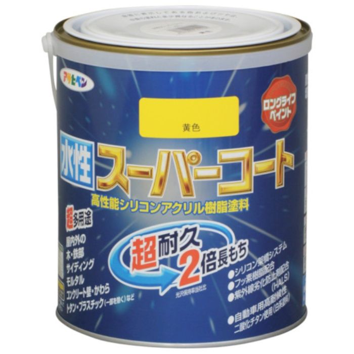 アサヒペン　水性スーパーコート　1.6L　黄色