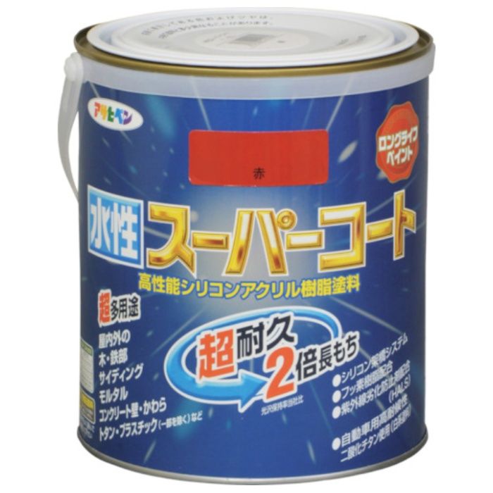 アサヒペン　水性スーパーコート　1.6L　赤