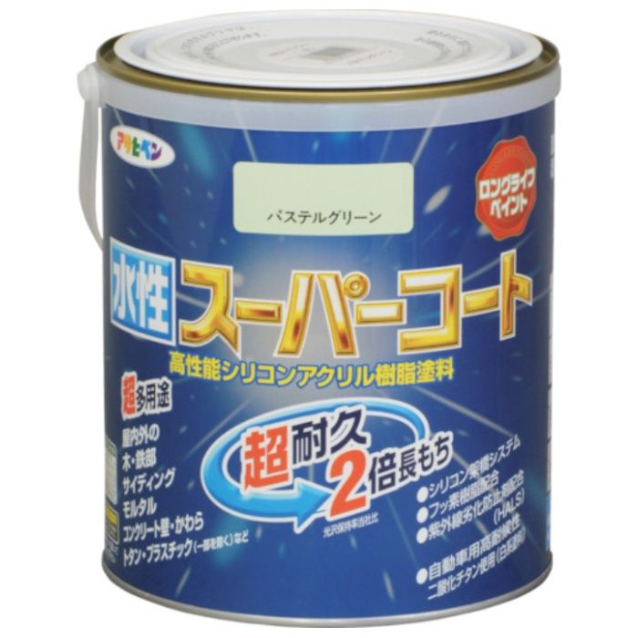 アサヒペン　水性スーパーコート　1.6L　パステルグリーン