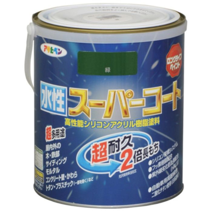 アサヒペン　水性スーパーコート　1.6L　緑