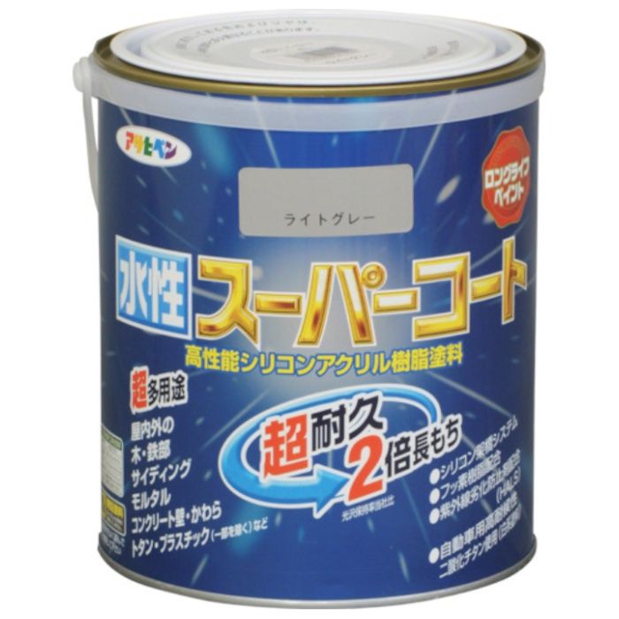 アサヒペン　水性スーパーコート　1.6L　ライトグレー