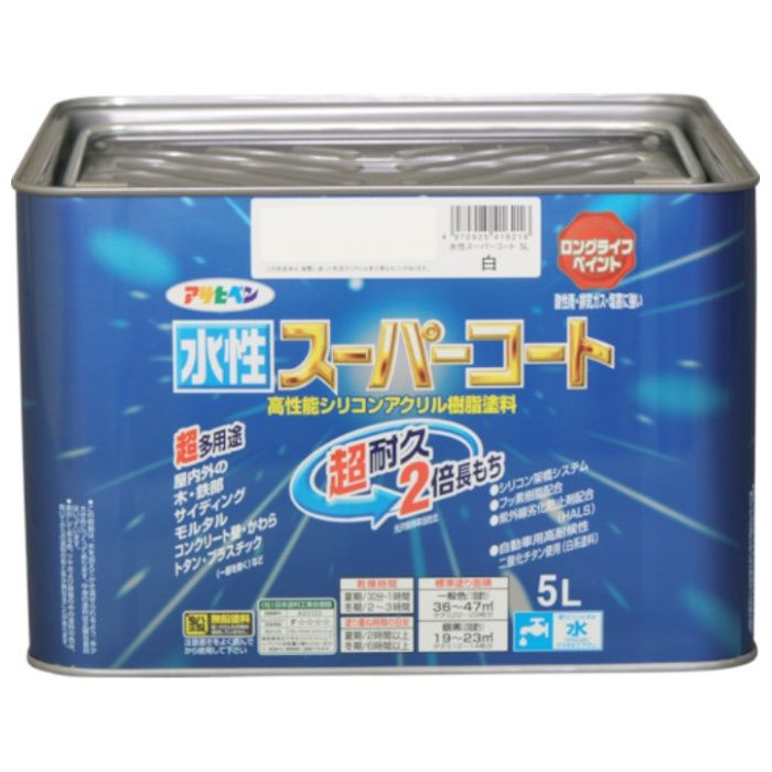 アサヒペン　水性スーパーコート　5L　白
