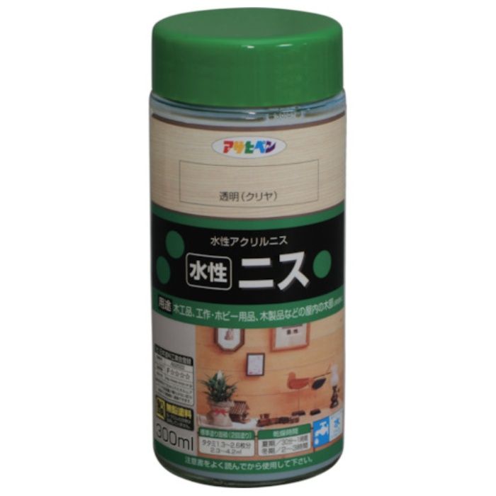 アサヒペン　水性ニス　300ML　透明(クリヤ)