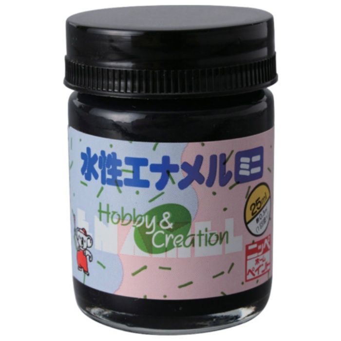 ニッぺ　水性エナメルミニ　25ml　ブラック　HSB004-25